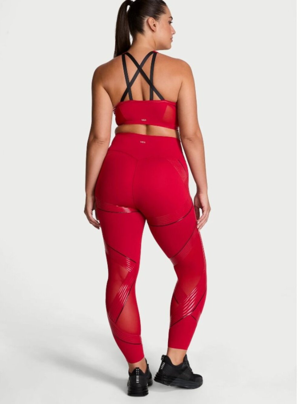 VSX Victoria's Secret Elevate Refined Contours bra leggings workout set XL red